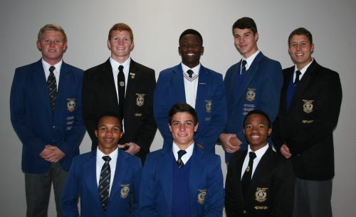 Leerders van die Hoƫrskool Sentraal wat in die onderskeie o.19-Vrystaatspanne ingesluit is, is agter: Willem van Niekerk, Dirk Cilliers, Thato Mei, Gerhard Roodt en Nico Erasmus; en voor: Darrel Brink, Anton Gravette en Jaden Seekoei.